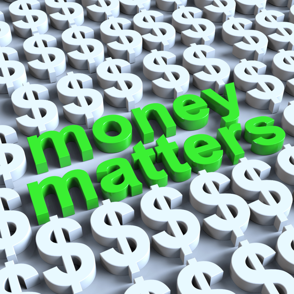 Money matters surrounded by dollar sign symbols